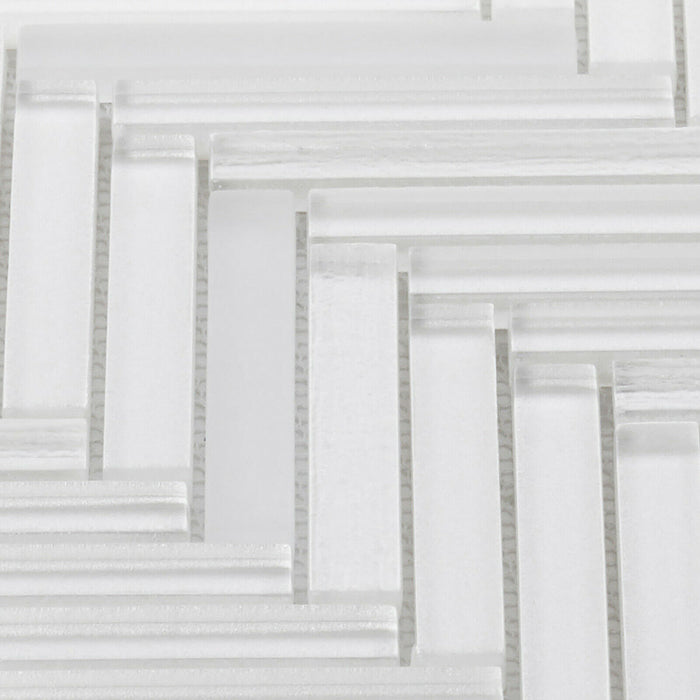 Sample - TDH515MG Metallic Glass White Mosaic Tile