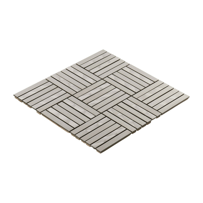 Sample - TDH366SS Stainless Steel Brushed Nickel Swirling Gray Metallic Metal Mosaic Tile