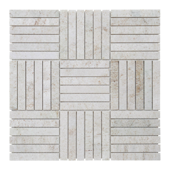 Sample - TDH365NS Natural Stone Quartzite Marble Taupe Gray Mosaic Tile