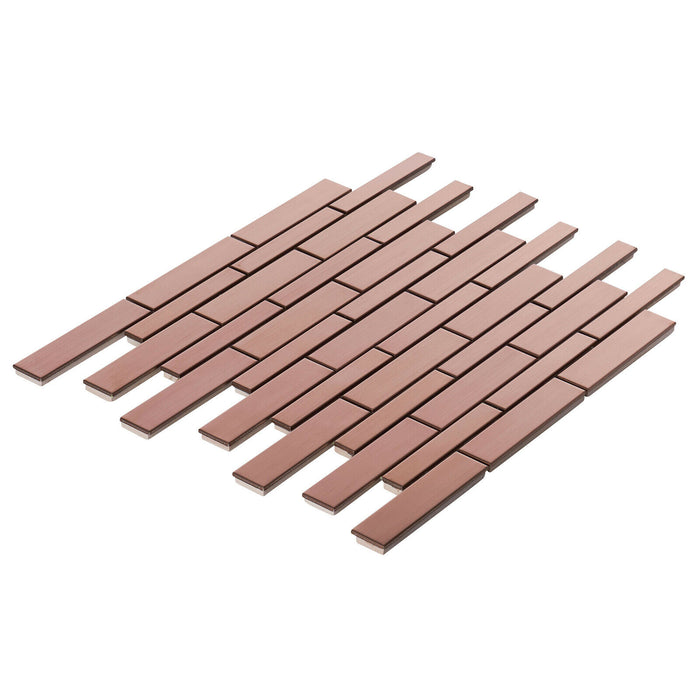 Sample - TDH486RG Stainless Steel Rose Gold Copper Metallic Metal Mosaic Tile