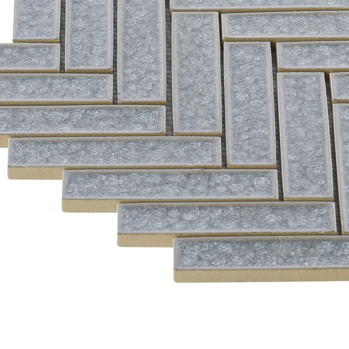 Sample - TDH279CG Crackle Glass Gray Mosaic Tile