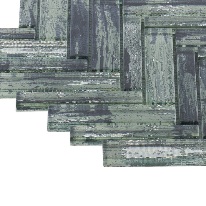 Sample - TDH416MG Crystal Glass Gray Mosaic Tile