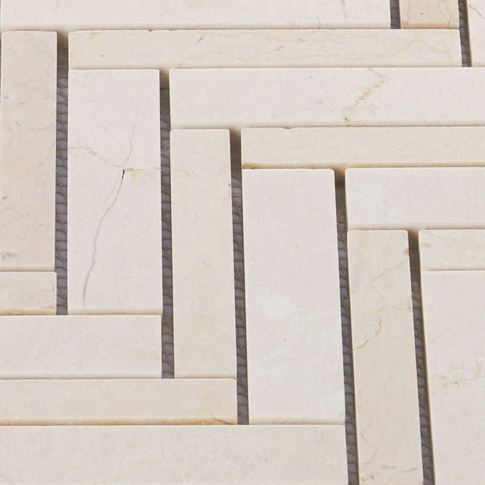 Sample - TDH400NS Natural Stone Crema Marfil Marble Beige Cream Mosaic Tile