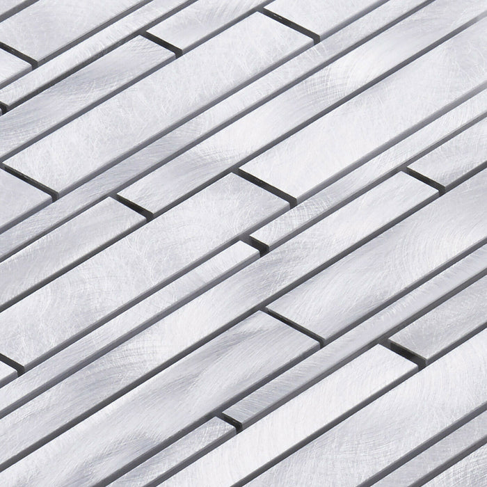 Sample - TDH420AL Aluminum Metal Silver Metallic Mosaic Tile