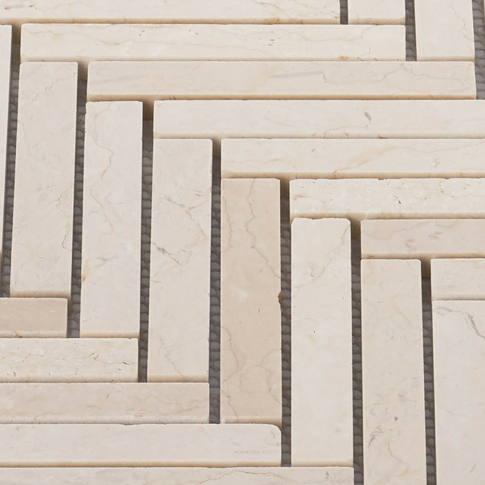 Sample - TDH386NS Natural Stone Crema Marfil Marble Beige Cream Mosaic Tile