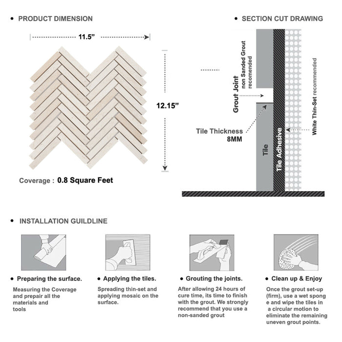 Sample - TDH386NS Natural Stone Crema Marfil Marble Beige Cream Mosaic Tile