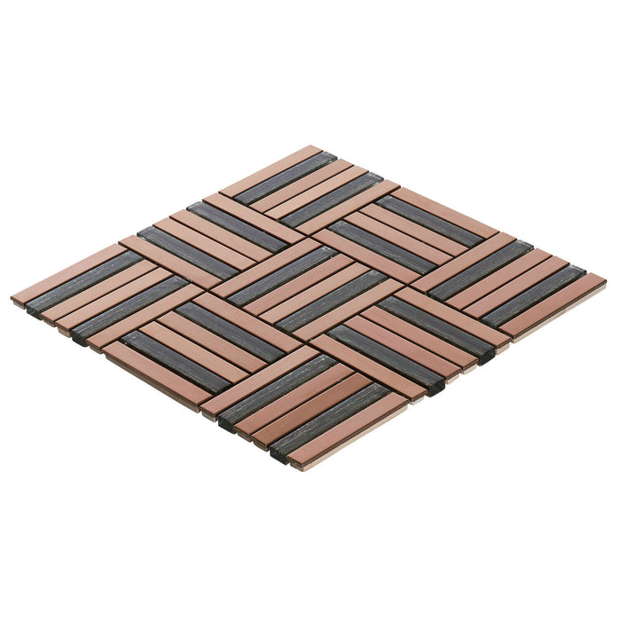 Sample - TDH377RG Stainless Steel Crystal Glass Rose Gold Copper Metallic Metal Mosaic Tile