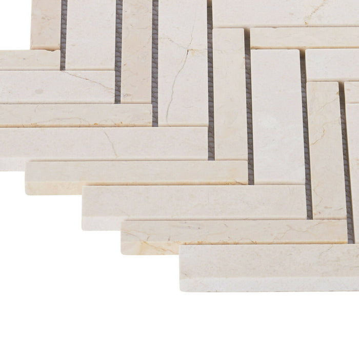 Sample - TDH400NS Natural Stone Crema Marfil Marble Beige Cream Mosaic Tile