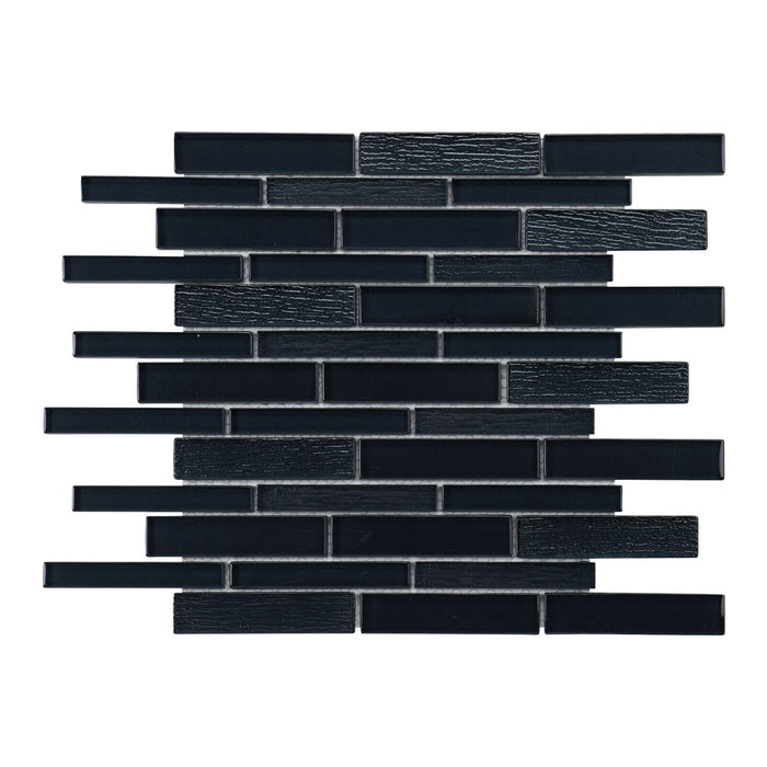 Sample - TDH506MG Metallic Glass Black Mosaic Tile