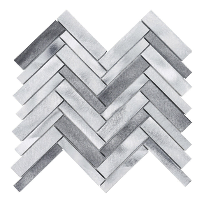 TDH527AL Aluminum Metal Silver Gray Metallic Mosaic Tile