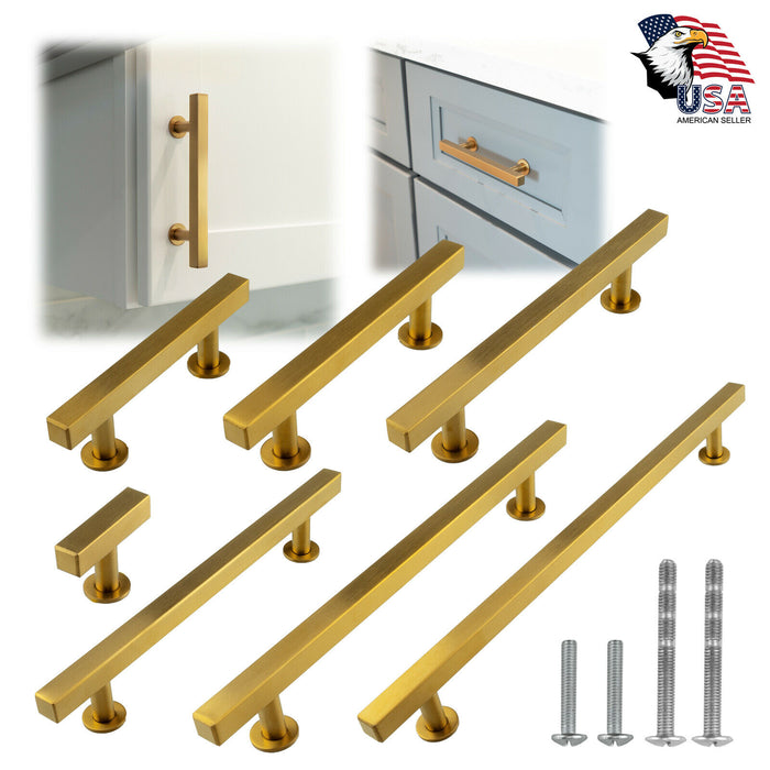 M1618 Gold Satin Brass Brushed Stainless Steel Cabinet Handle Bar Pull