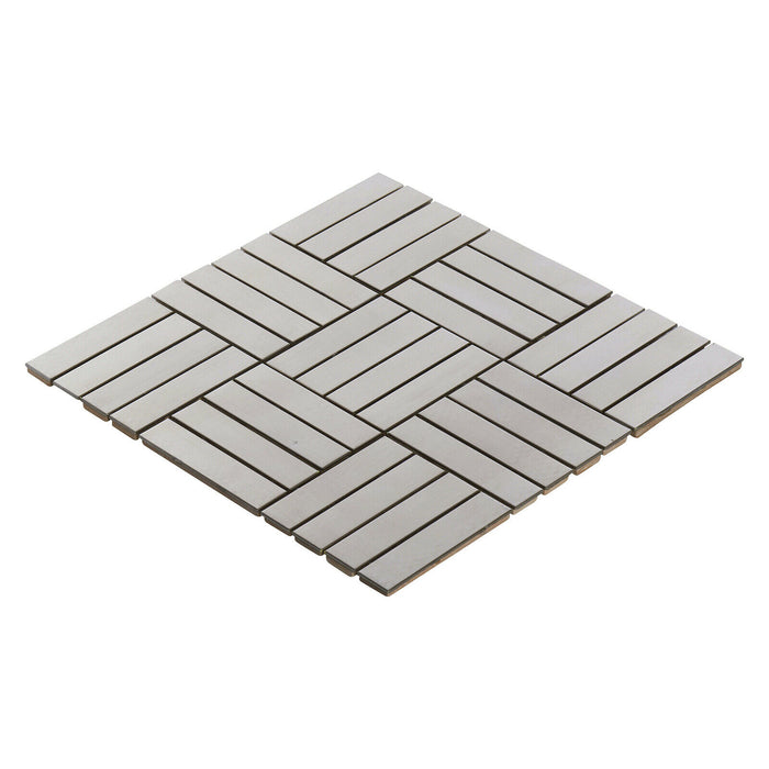 Sample - TDH271SS Stainless Steel Brushed Nickel Gray Metallic Metal Mosaic Tile