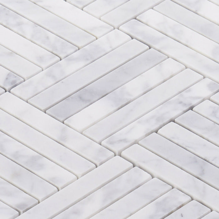 Sample - TDH350NS Natural Stone Carrara White Mosaic Tile