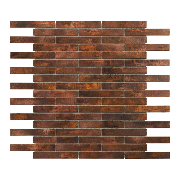 Sample - TDH302AC Antique Copper Brown Metallic Metal Mosaic Tile