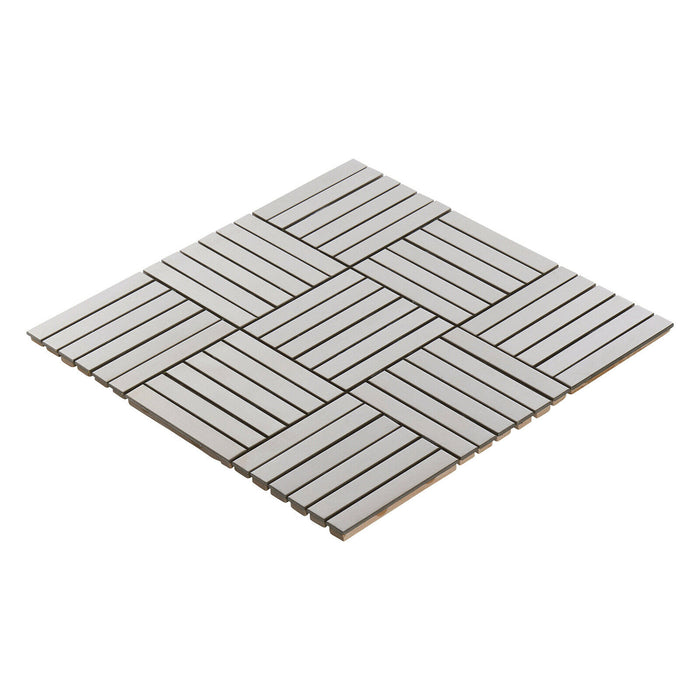 Sample - TDH358SS Stainless Steel Brushed Nickel Metallic Metal Mosaic Tile