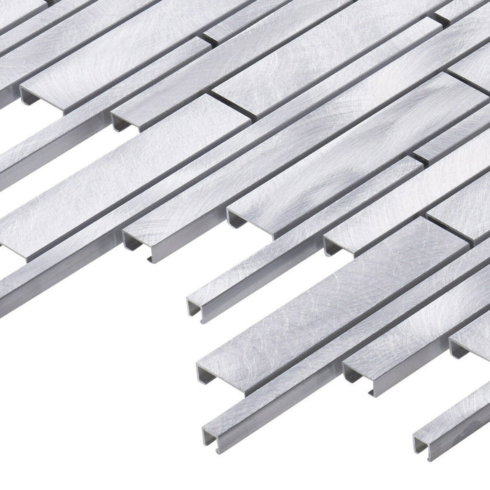 TDH420AL Aluminum Metal Silver Metallic Mosaic Tile