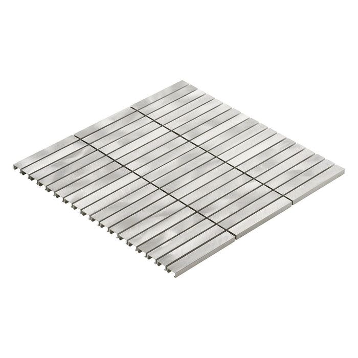 Sample - TDH295AL Aluminum Metal Silver Metallic Mosaic Tile