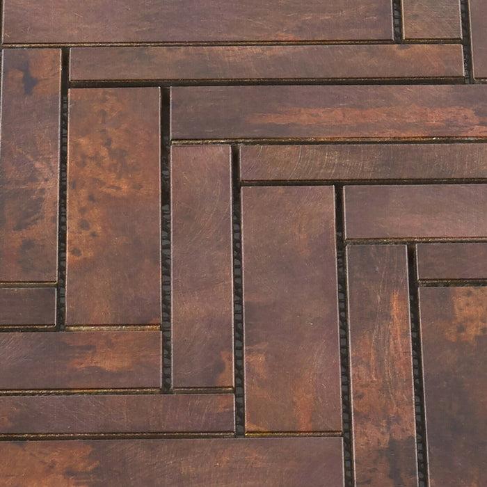 Sample - TDH407AC Antique Copper Brown Metallic Metal Mosaic Tile