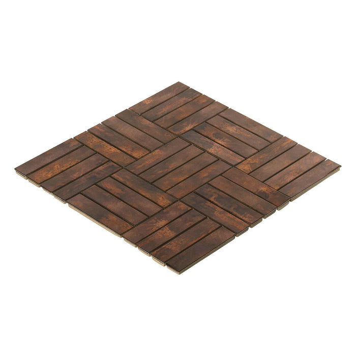 Sample - TDH274AC Antique Copper Brown Metallic Metal Mosaic Tile