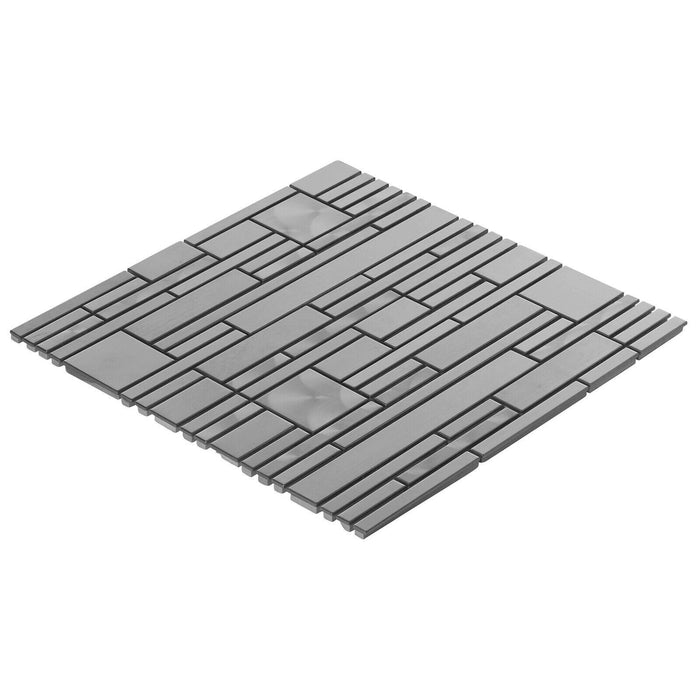 Sample - TDH21MDR Metal Metallic Jeweling Silver Square Mosaic Tile