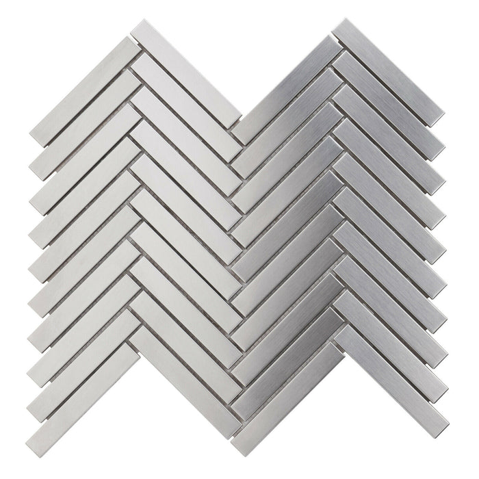 Sample - TDH388SS Stainless Steel Brushed Nickel Metallic Metal Mosaic Tile