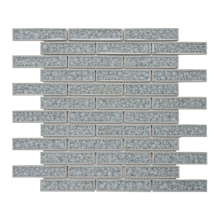 Sample - TDH243CG Crackle Glass Gray Mosaic Tile