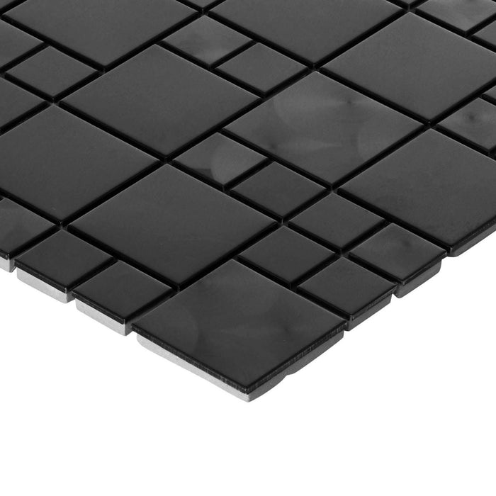 Sample - TDH23MDR Black Stainless Steel Square Pattern Metallic Mosaic Tile