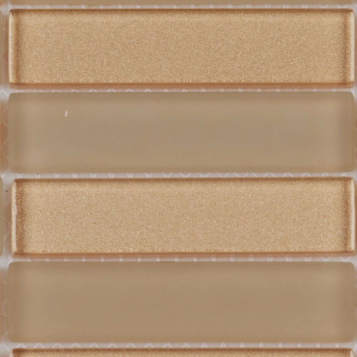 Sample - TDH120MO Beige Crystal Glass Blended with Frosted Glass Mosaic Tile